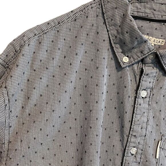 MARK ECKO- Men’s White & Black Long Sleeve Button Down Swiss Dot Shirt, Size XL - Picture 4 of 10